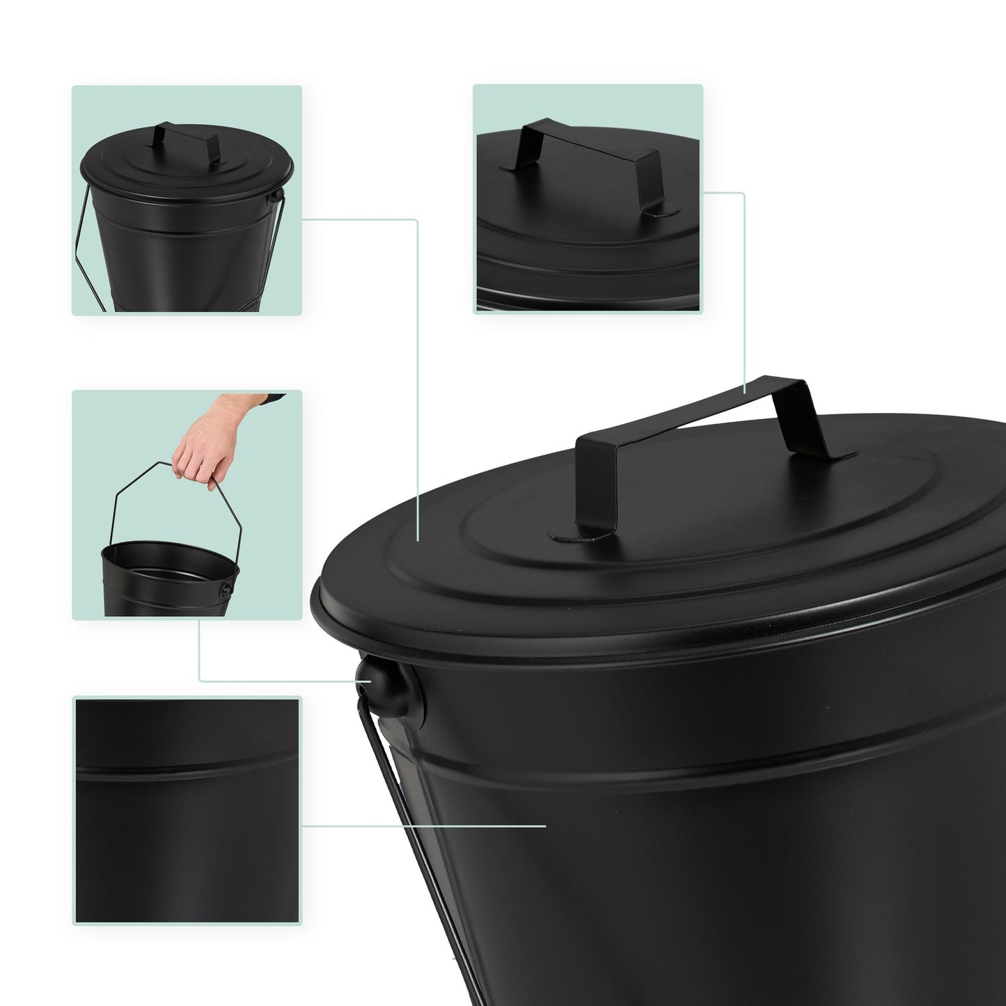 Ashtray with lid 7 l