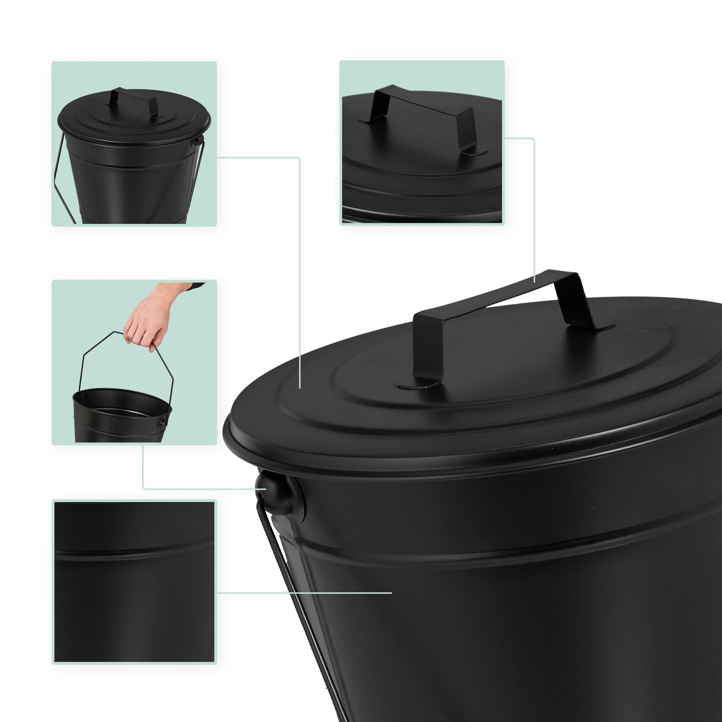Ashtray with lid 7 l