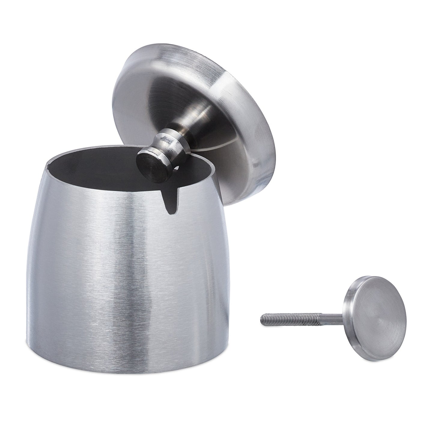 Ashtray with lid for outdoor use