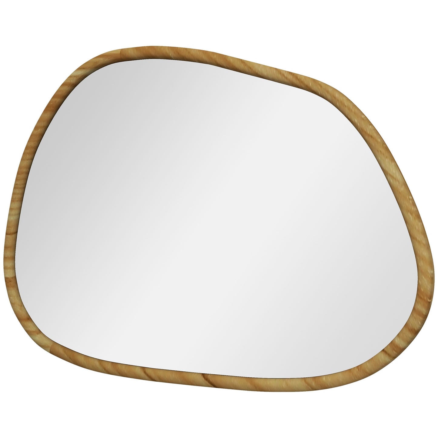 Asymmetric wall mirror, 70x50cm wooden frame, antioxidant
