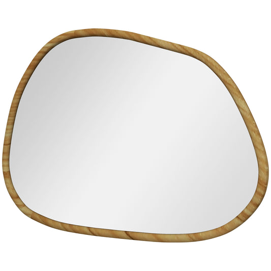 Asymmetric wall mirror, 70x50cm wooden frame, antioxidant
