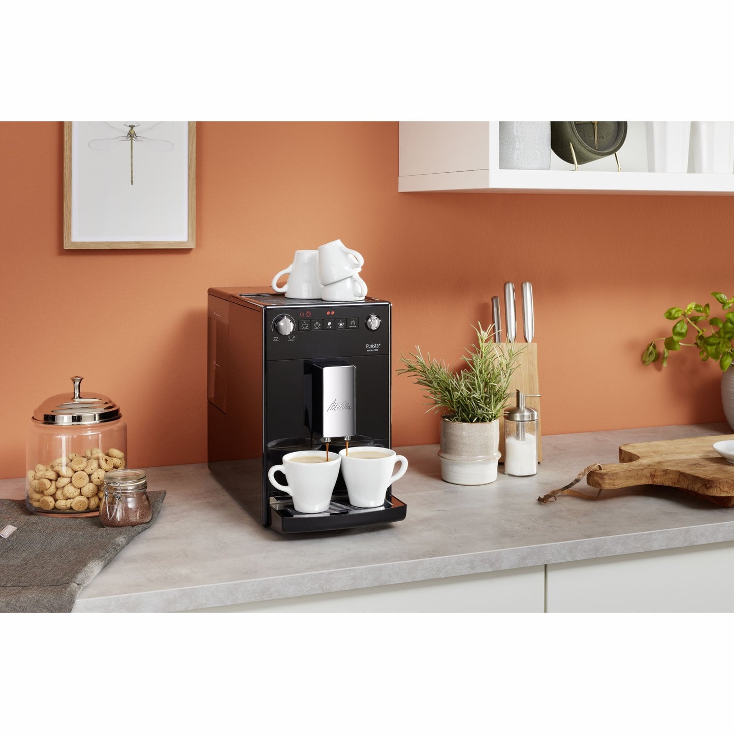 Automatic Coffee Machine, Slim Design, Quiet Grinder