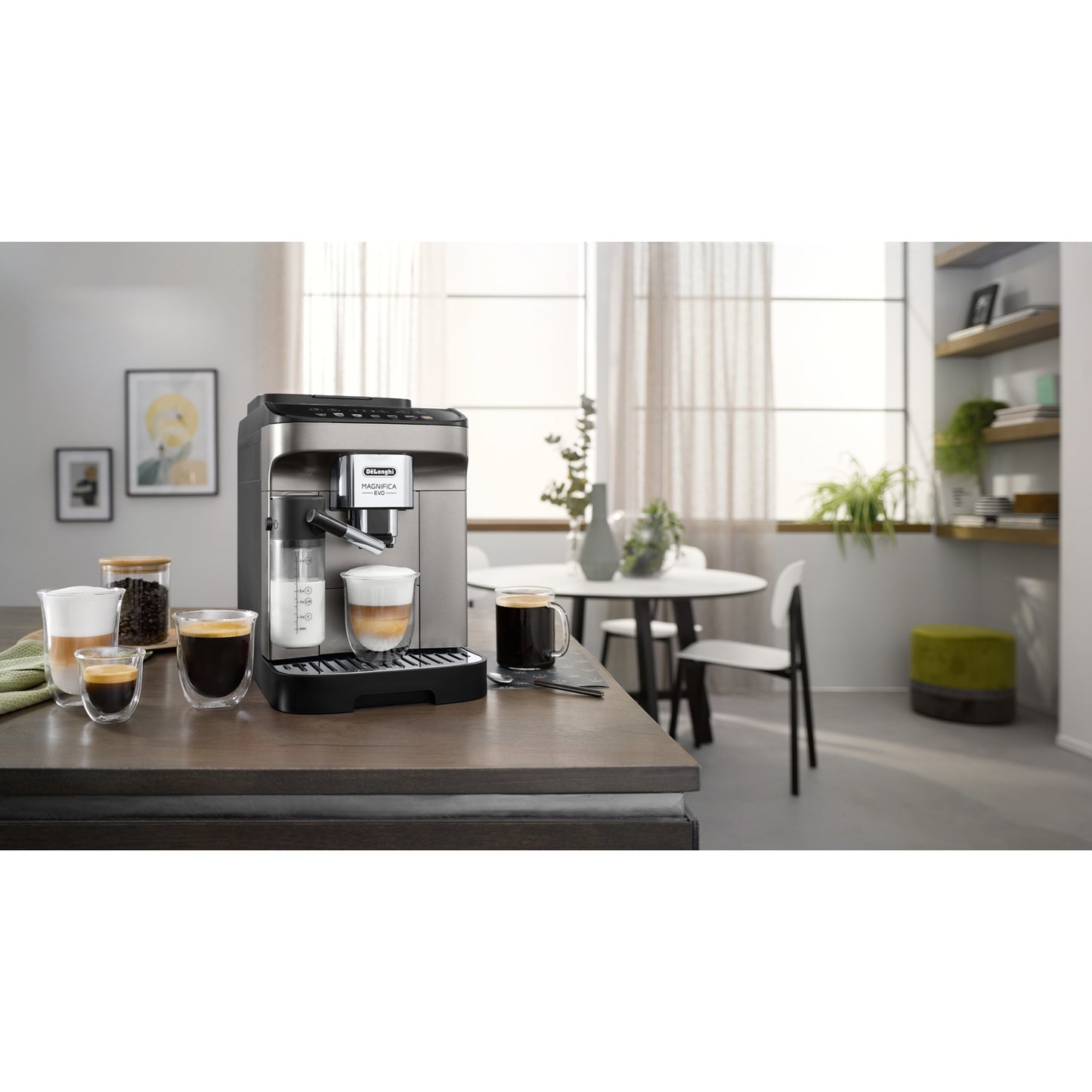 Automatic Espresso Machine with Milk Frother, 7 Coffee Options