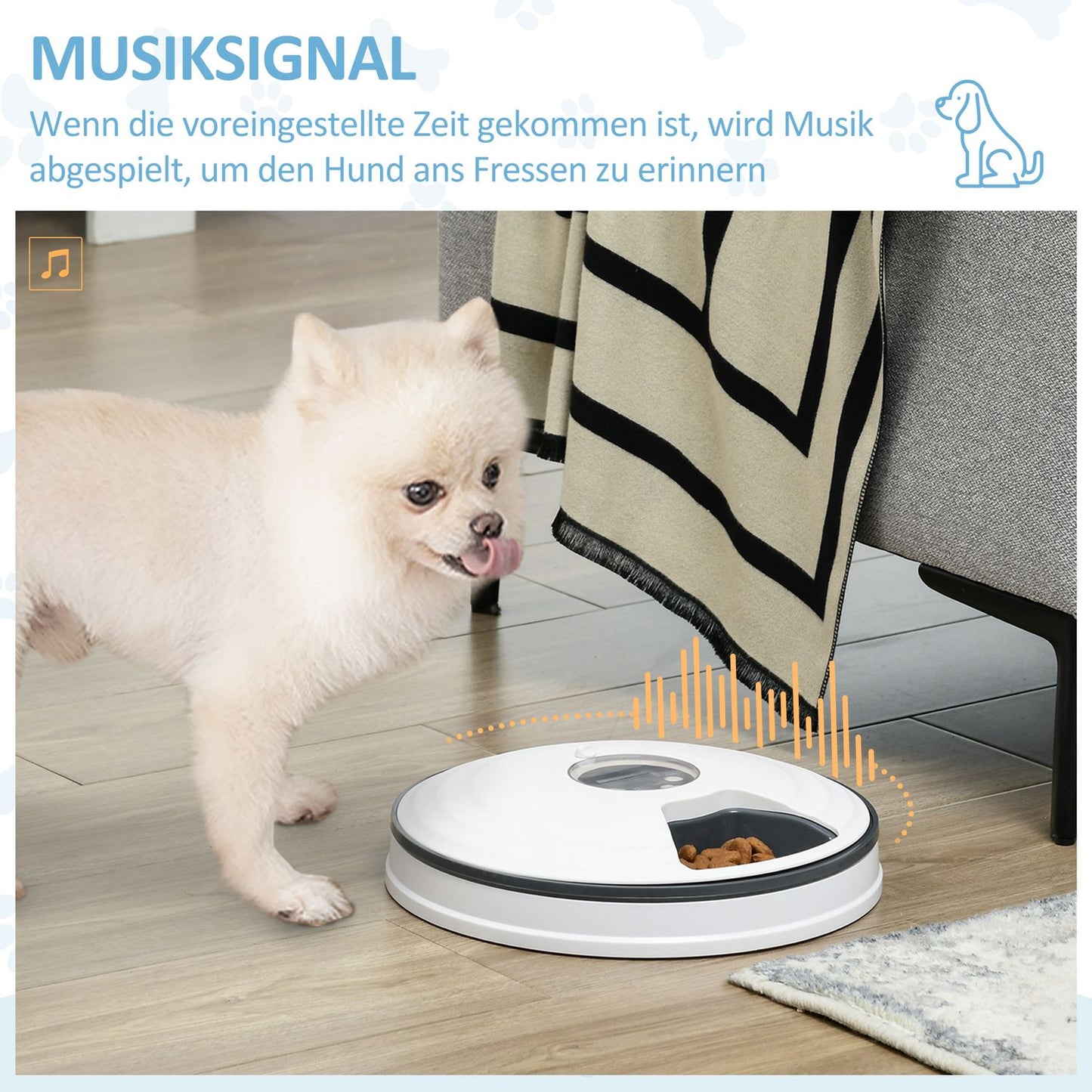 Automatic pet feeder, programmable, timer for 6 meals