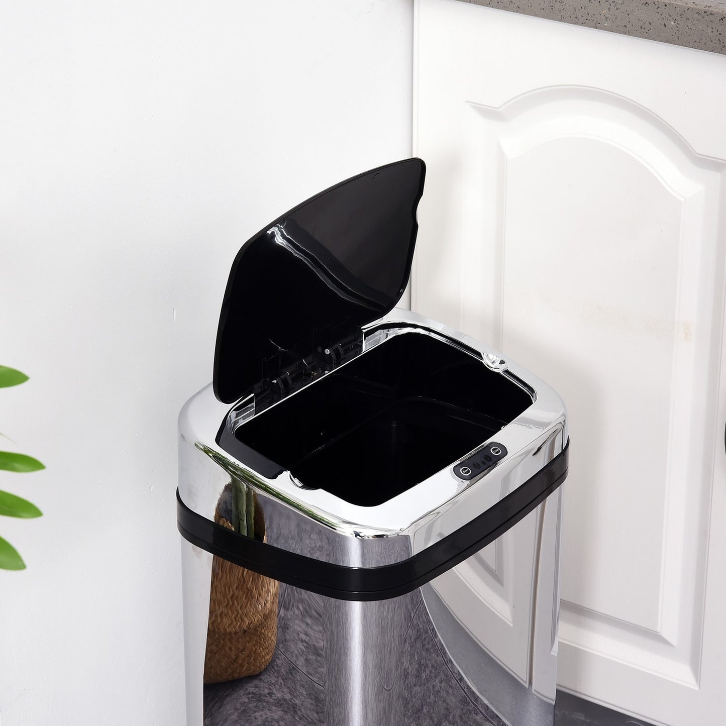 Automatic sensor waste bin, 30L, square stainless steel