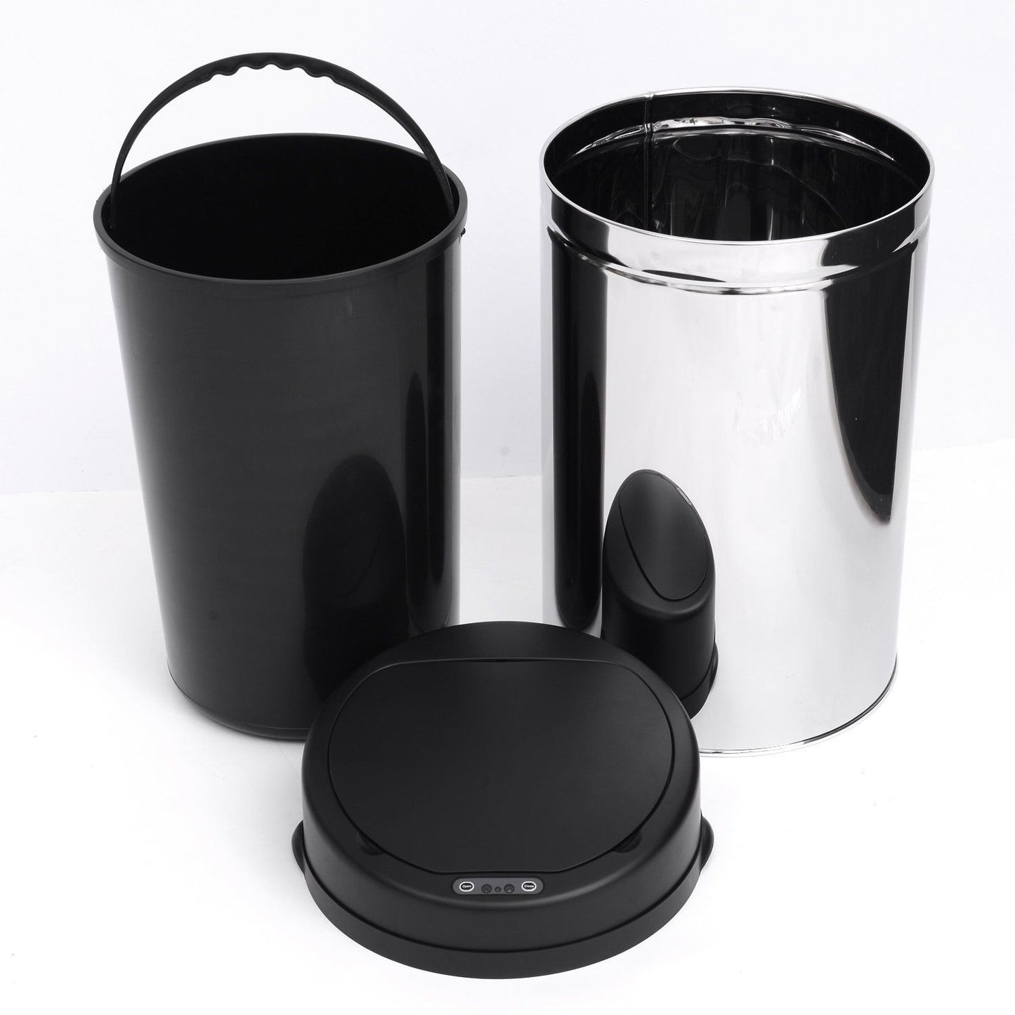 Automatic 30L sensor dustbin - stainless steel, round