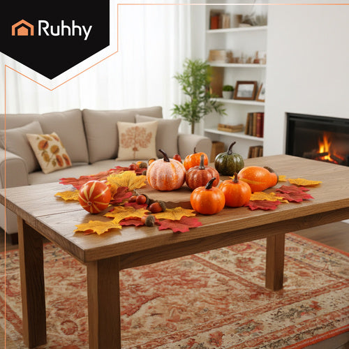 Autumn Decorations Set, 50 Pcs Leaves Pumpkins Acorns