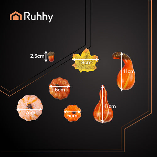 Autumn Decorations Set, 50 Pcs Leaves Pumpkins Acorns