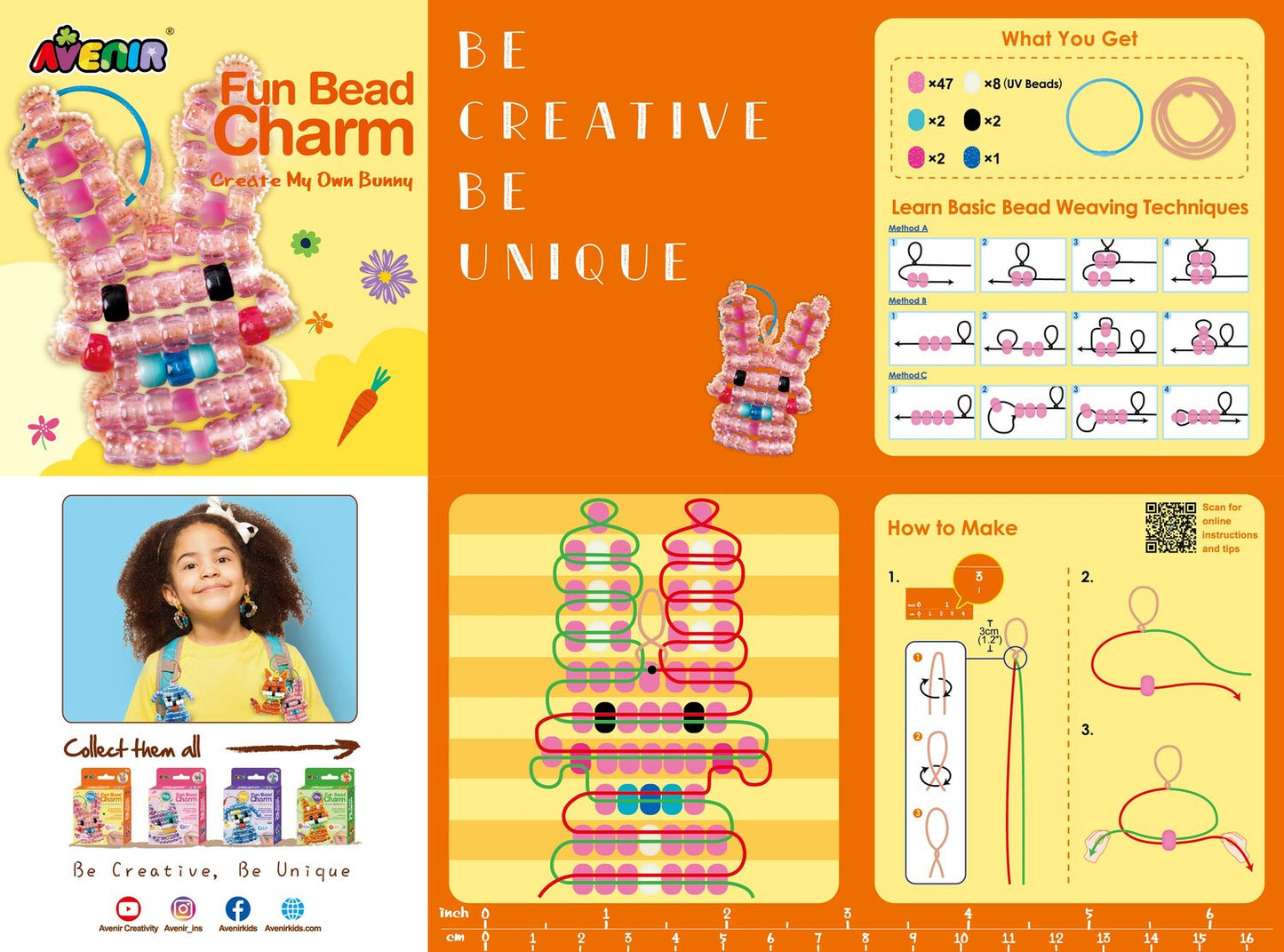 Avenir Fun Bead Charm-Create My Own Bunny