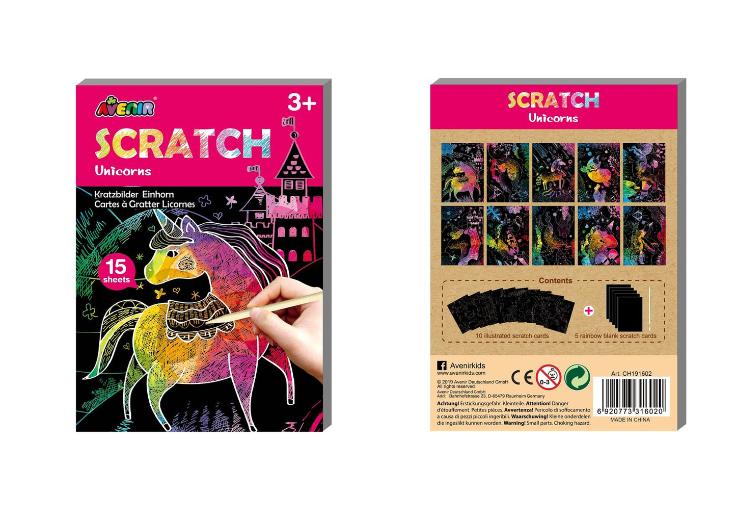 Avenir Mini Scratch Book Unicorns