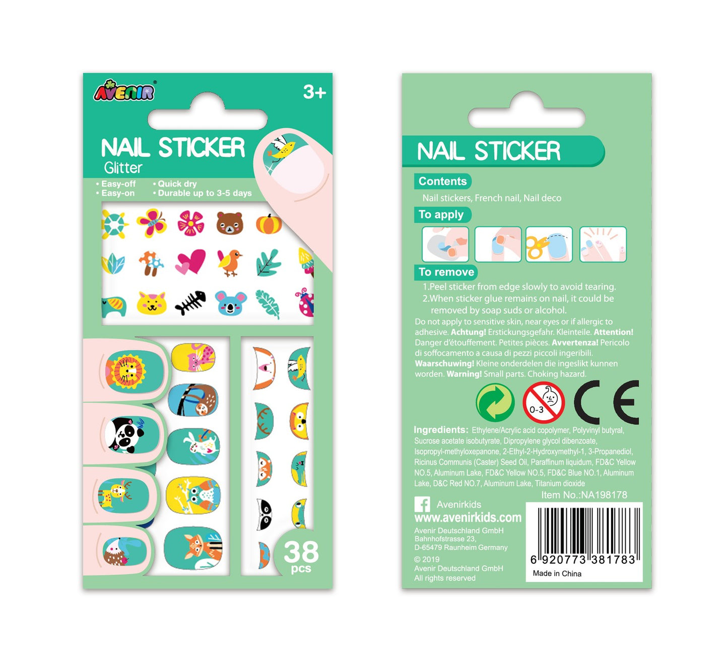Avenir Nail Stickers Animals