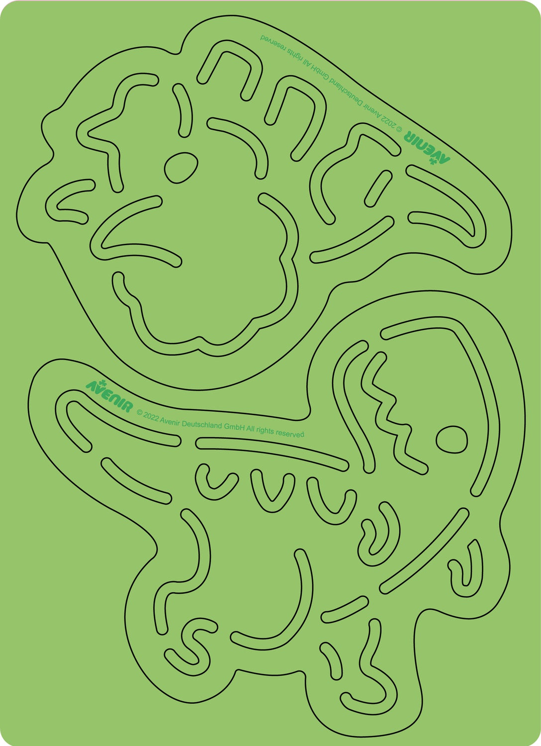 Avenir Scratch Set With Stencil: Dinos