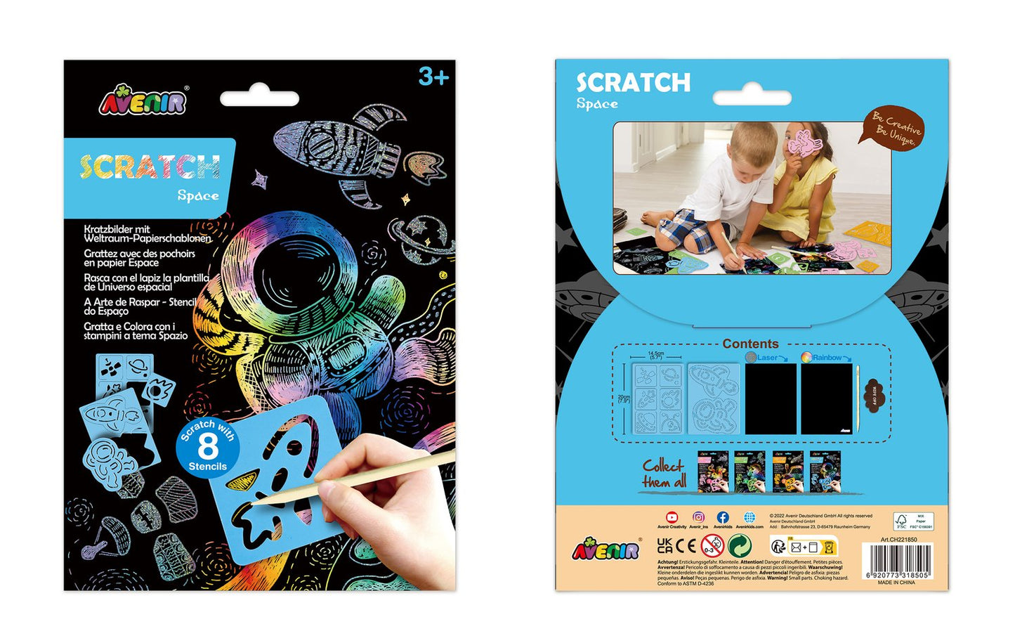 Avenir Scratch Set With Stencil: Space