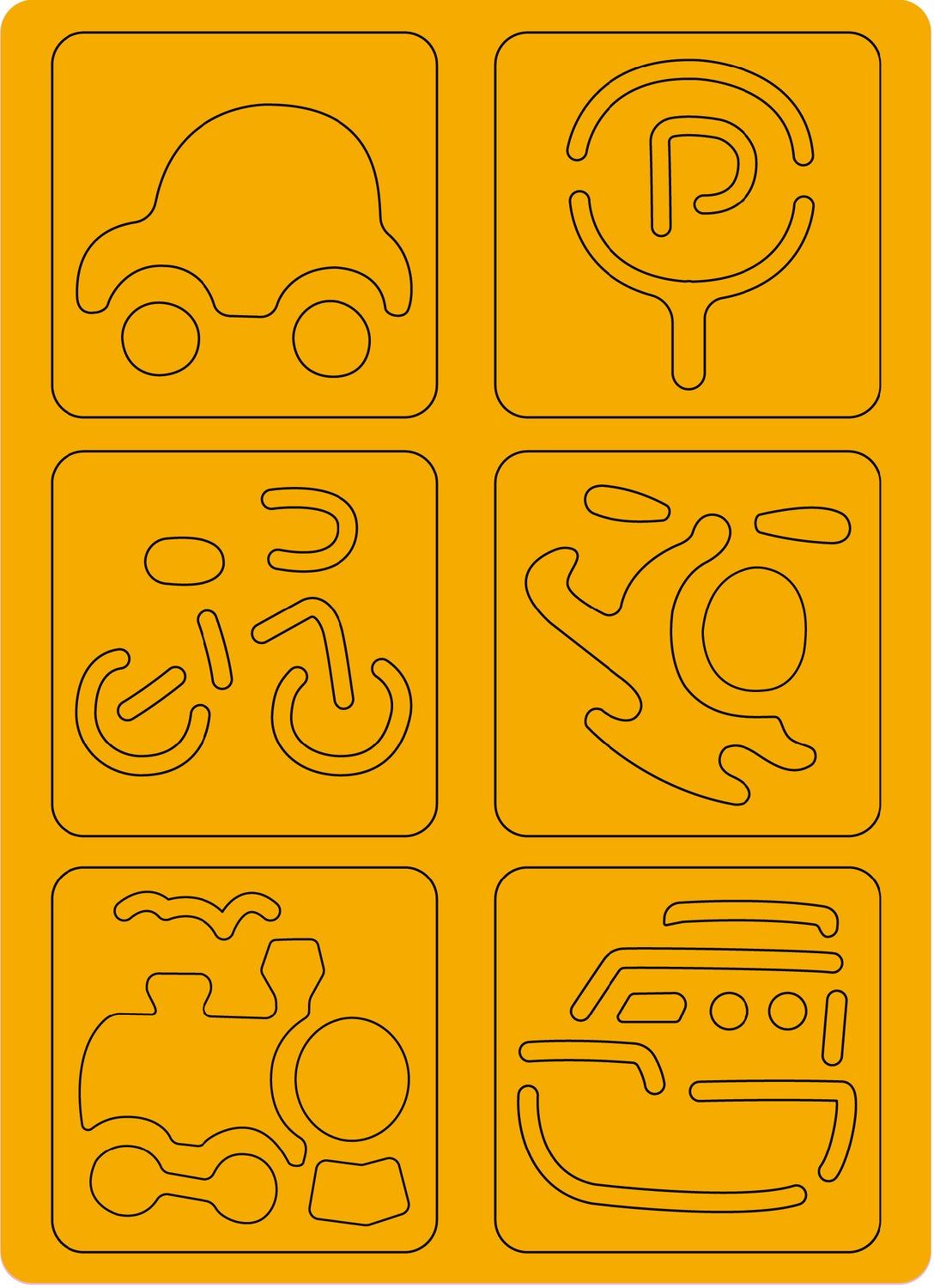 Avenir Scratch Set With Stencil: Transportation