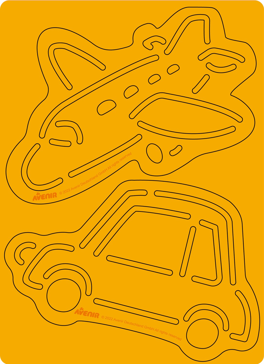 Avenir Scratch Set With Stencil: Transportation