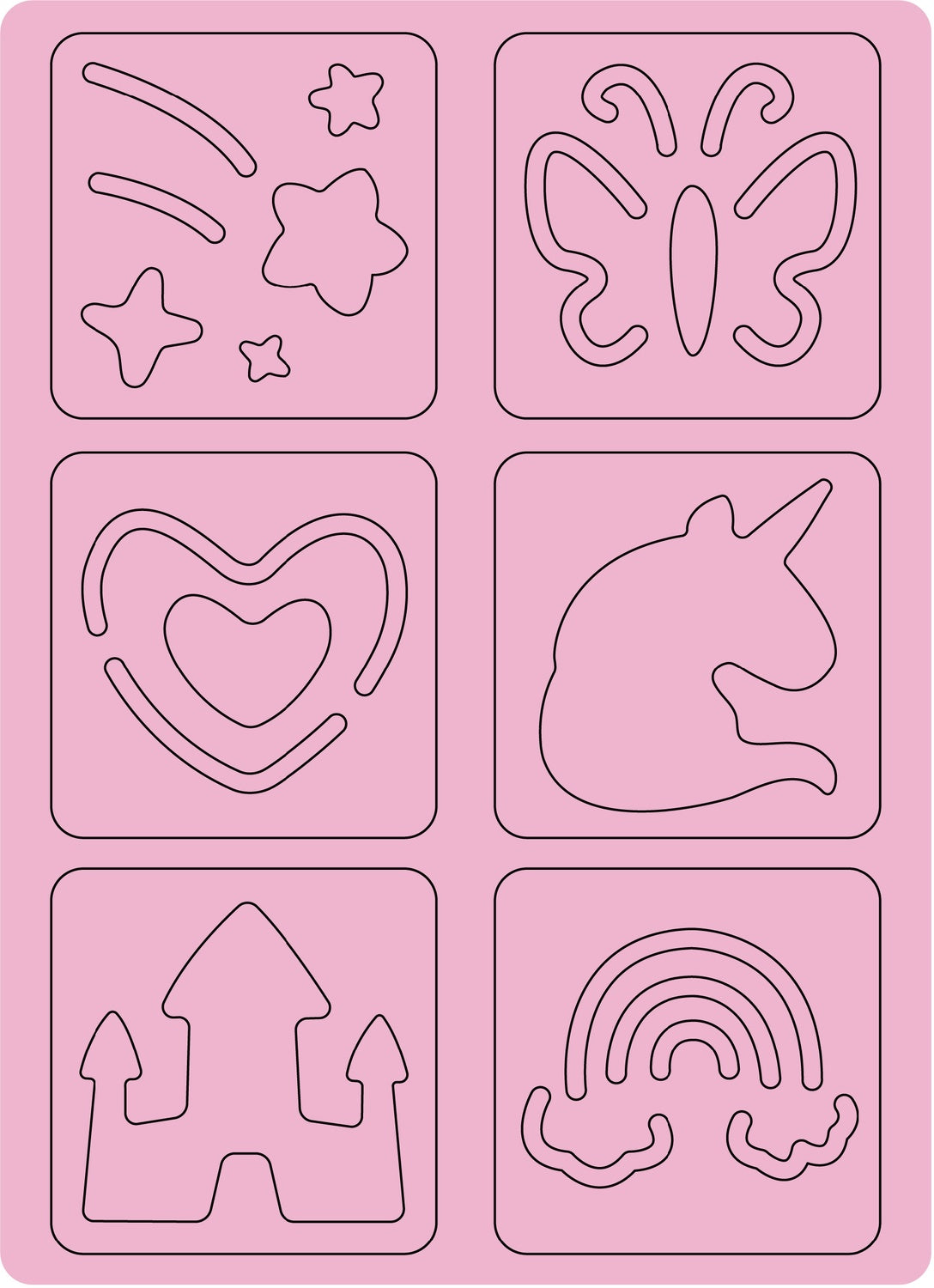 Avenir Scratch Set With Stencil: Unicorns