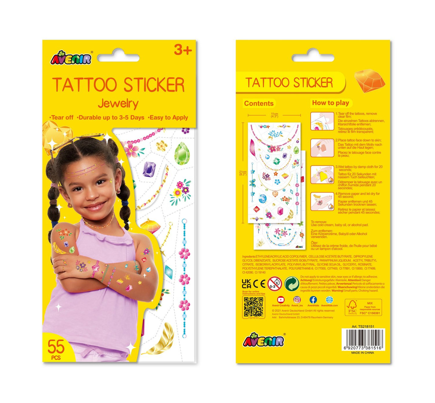 Avenir Tattoo Sticker Jewelry