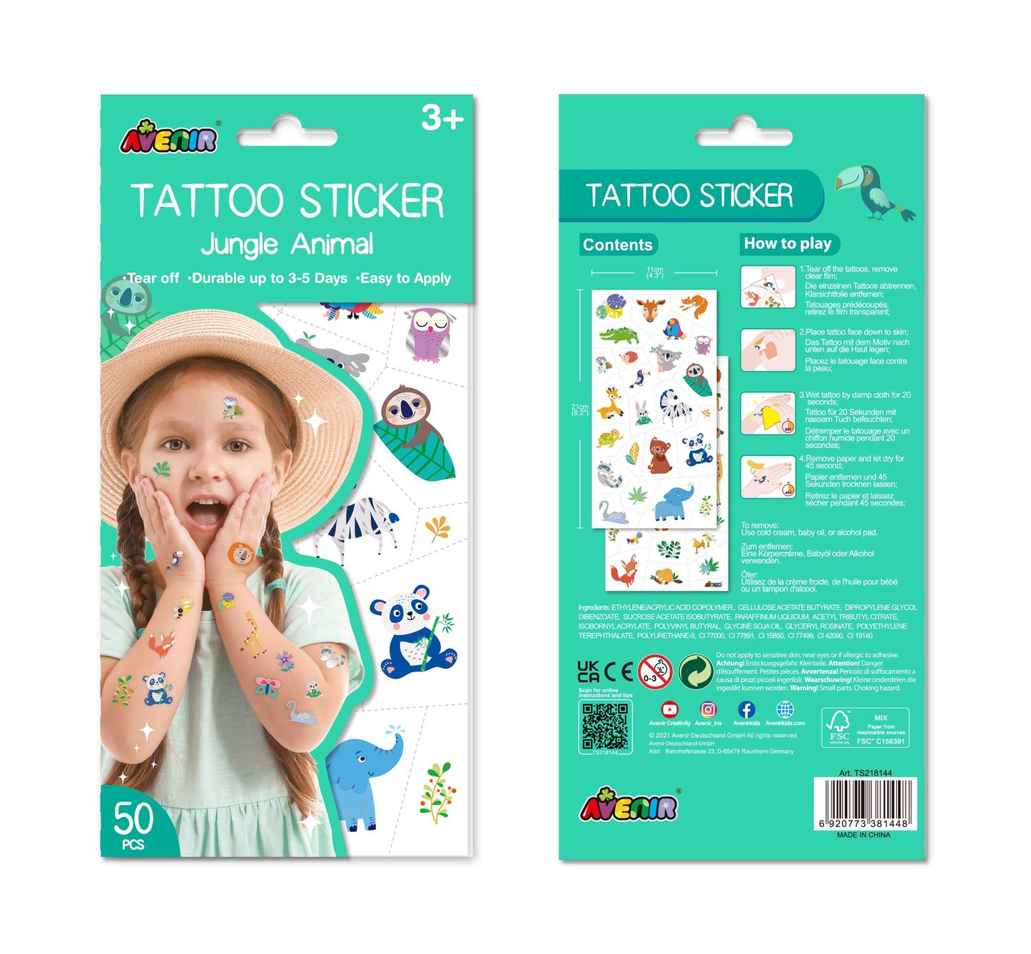 Avenir Tattoo Sticker Jungle Animal