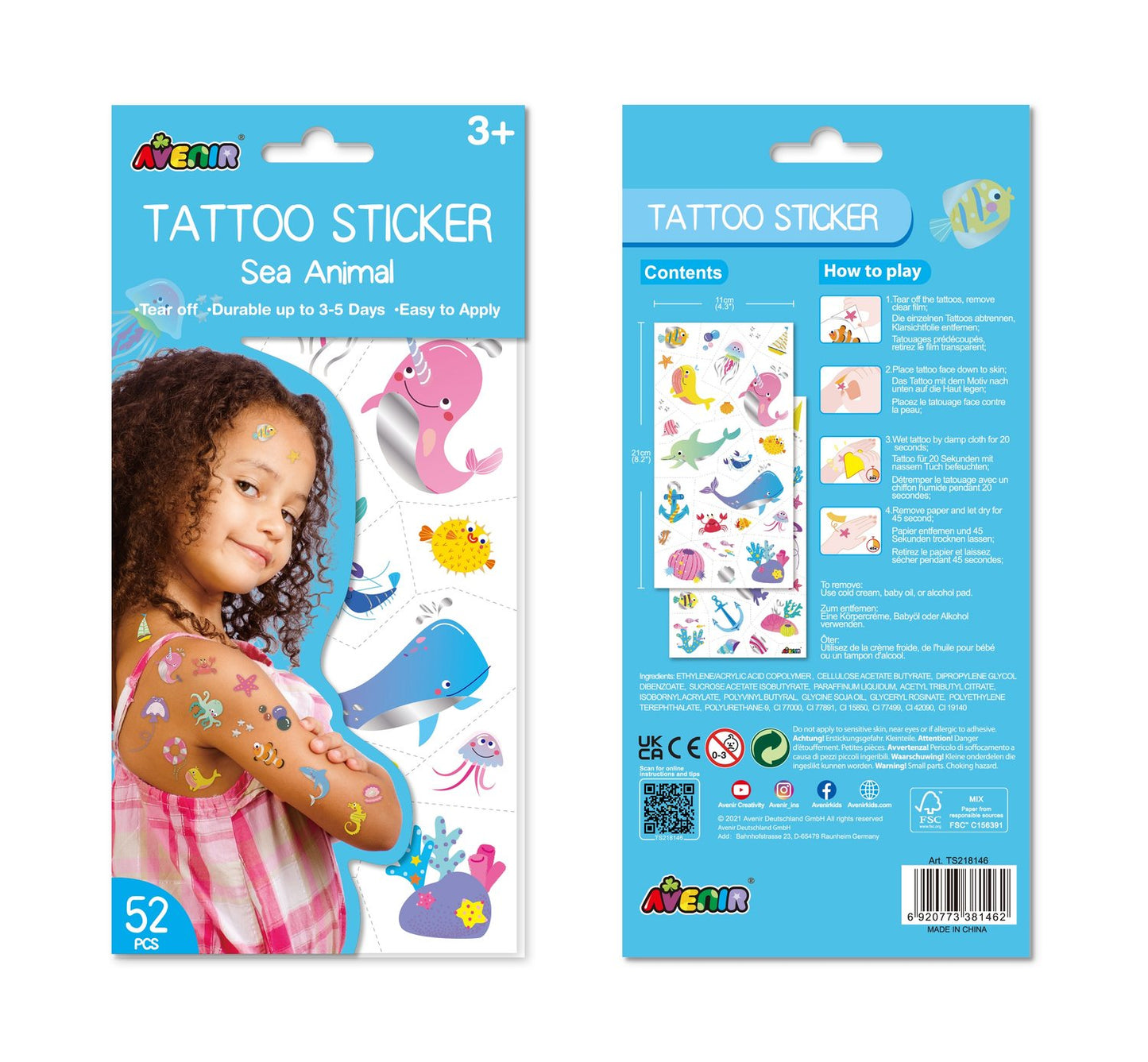 Avenir Tattoo Sticker Sea Animal