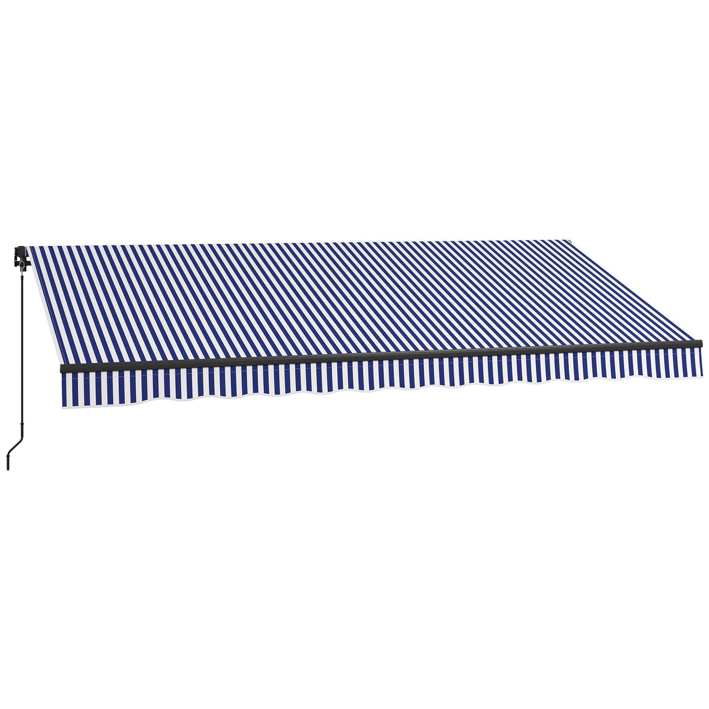 Wall-mounted balcony awning 4x3M, blue & white stripes