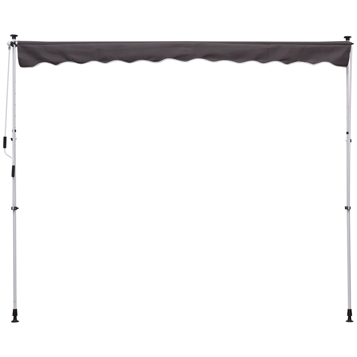 Folding arm awning in aluminium, hand crank, 300x150Cm Grey