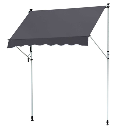 Folding aluminum Balcony awning, Sun protection, 2x1.2M, Grey