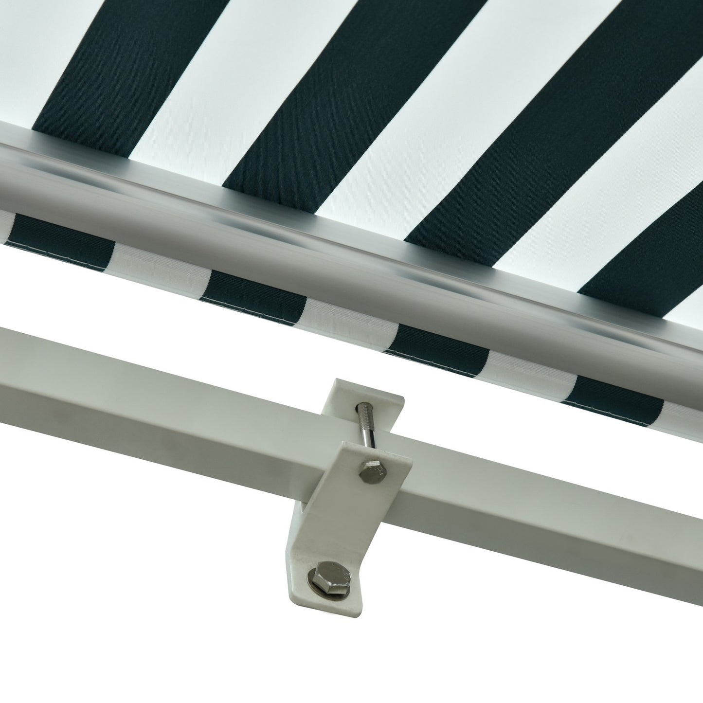 Balcony folding awning - 3x2.5M, Sun protection, Green/White