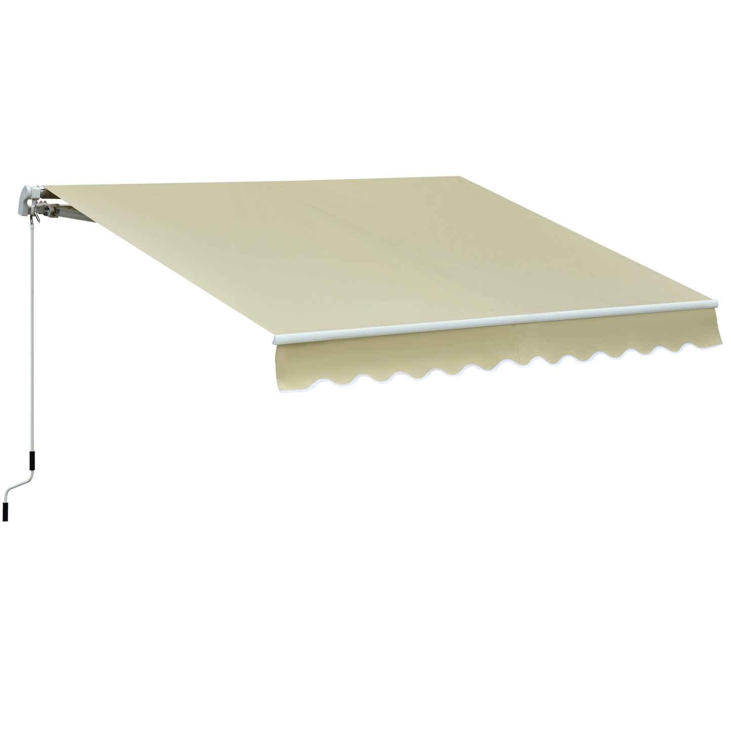 Cream white folding arm awning - Sun protection, 2.95x2.5M
