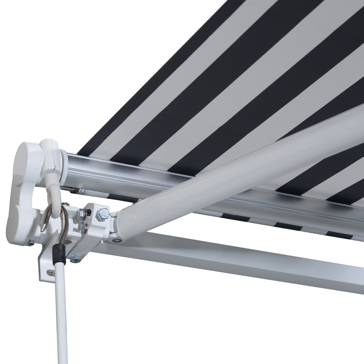 Folding awning, sun protection, grey/white, 3.5 x 2.5 M