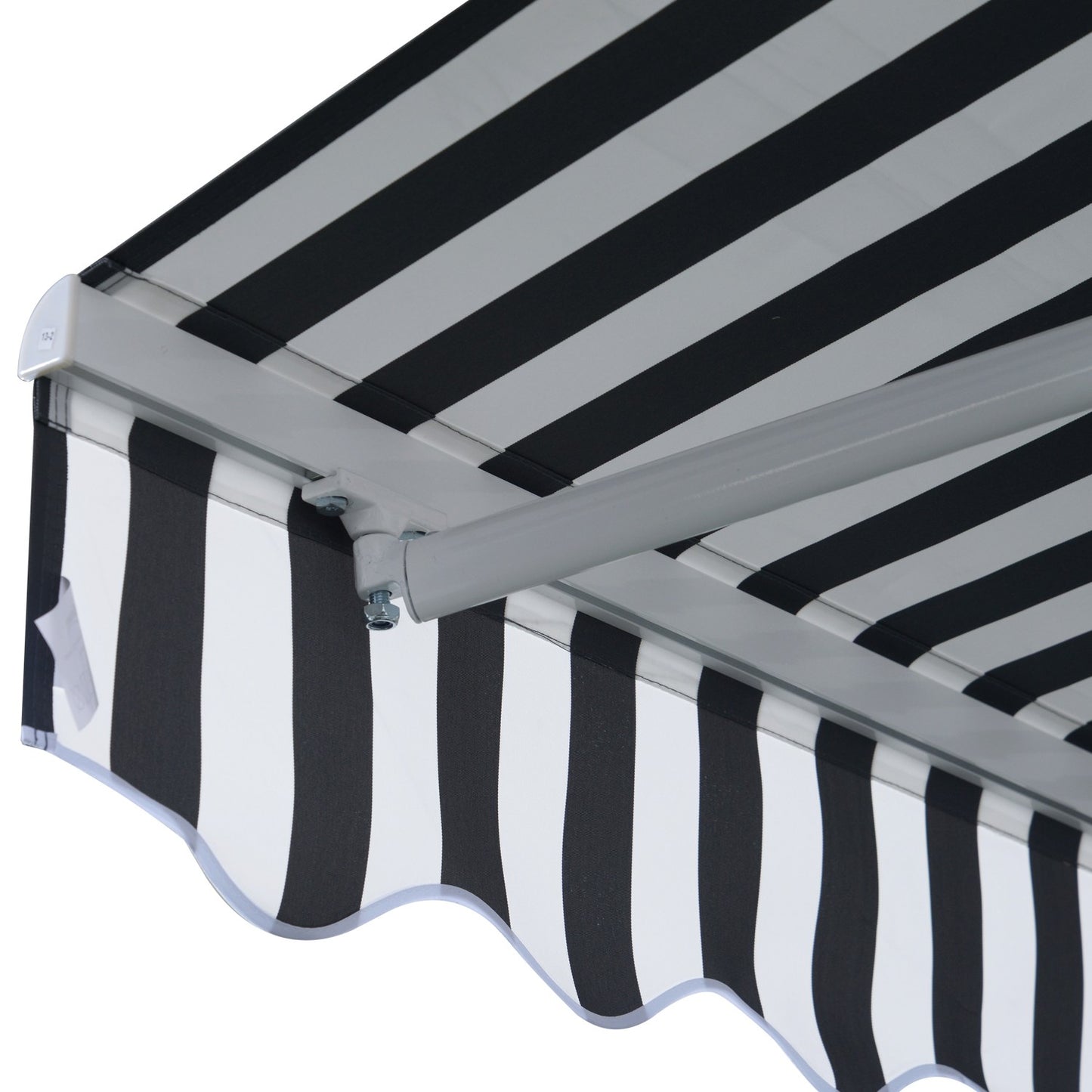 Folding awning, sun protection, grey/white, 3.5 x 2.5 M