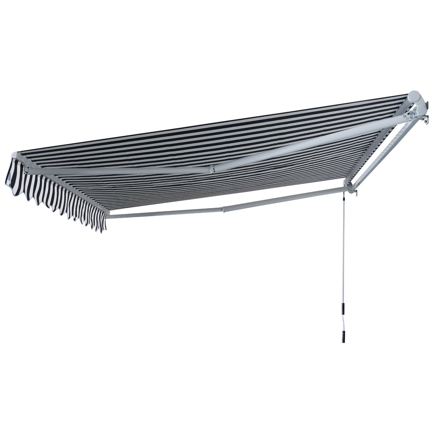 Folding awning, sun protection, grey/white, 3.5 x 2.5 M