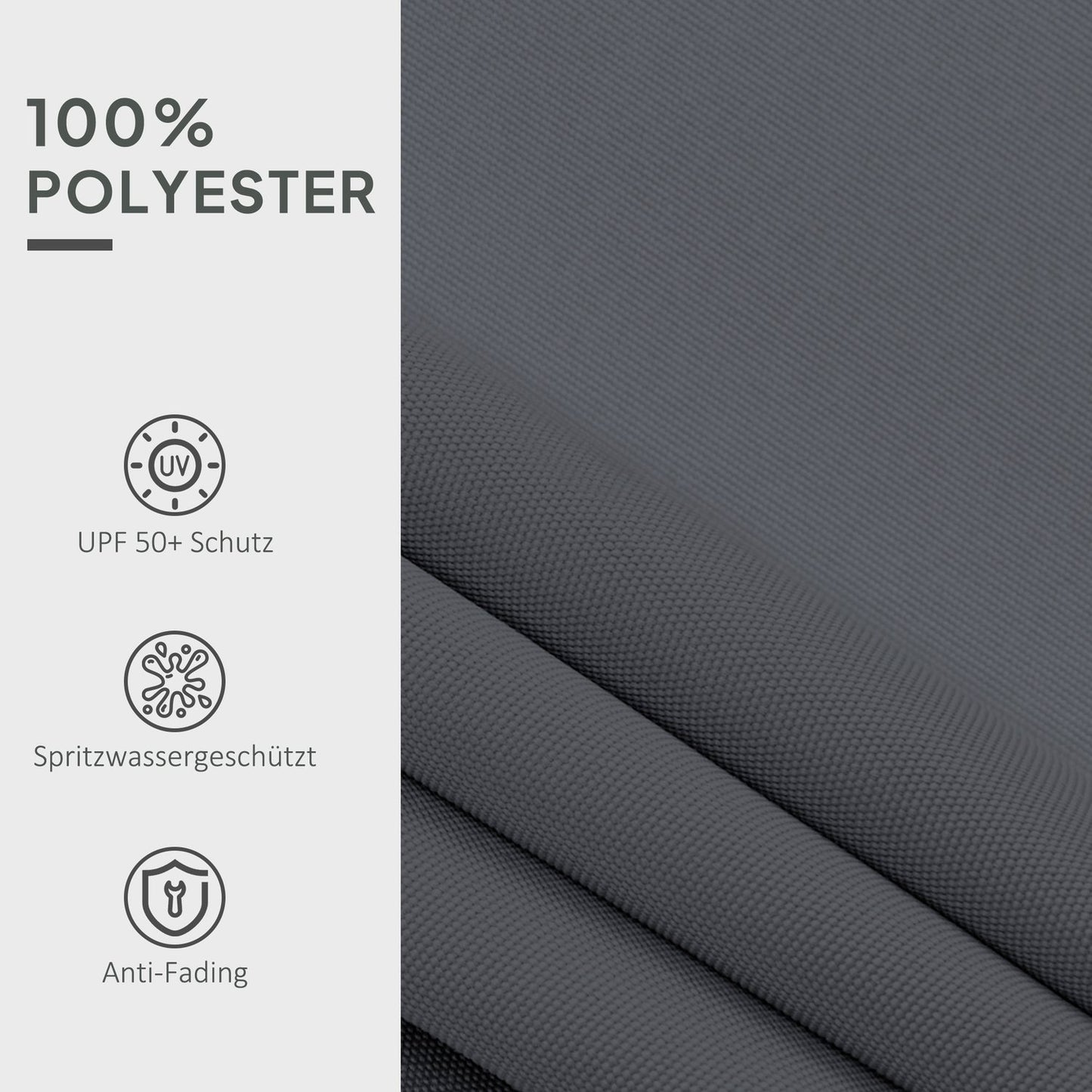 Replacement awning fabric, Water-repellent, 3x2.5 m, Grey