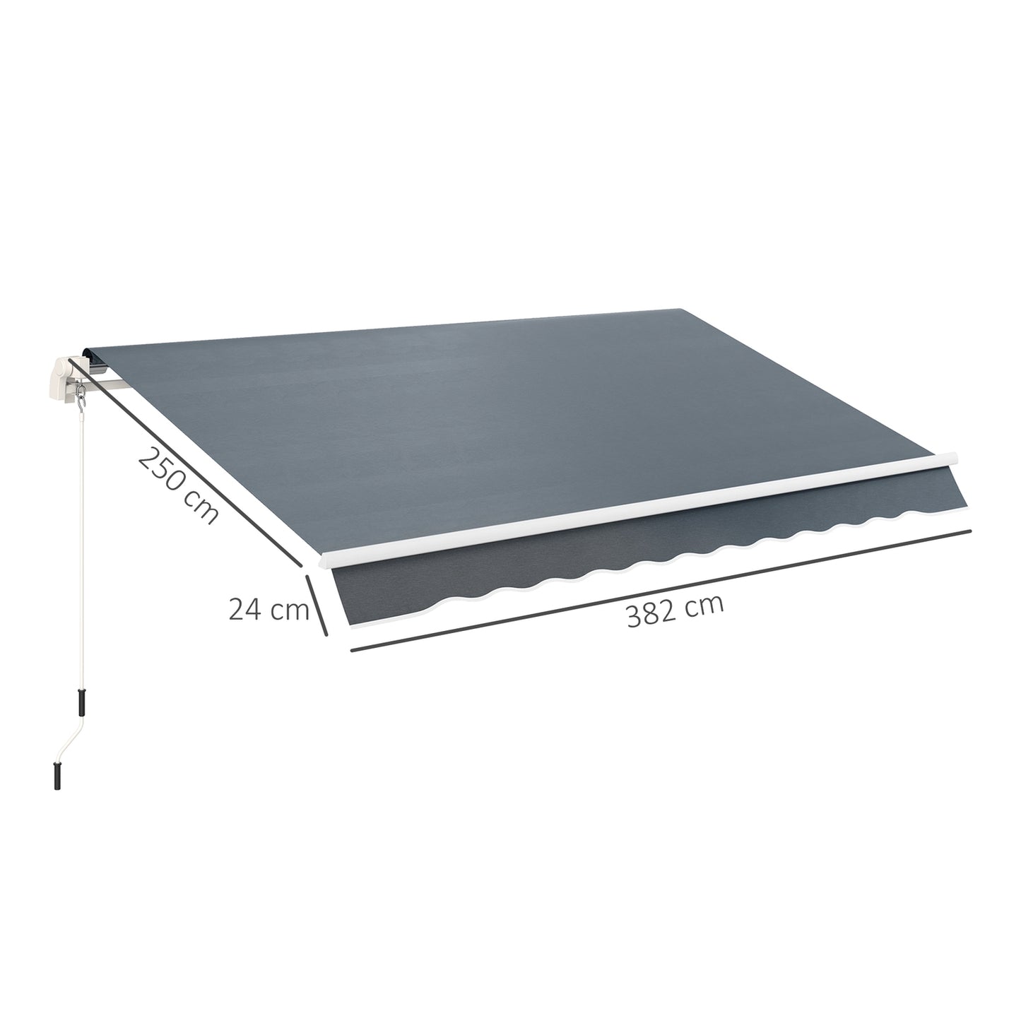 Awning fabric, Grey, Water-repellent, 4x3m Sun protection