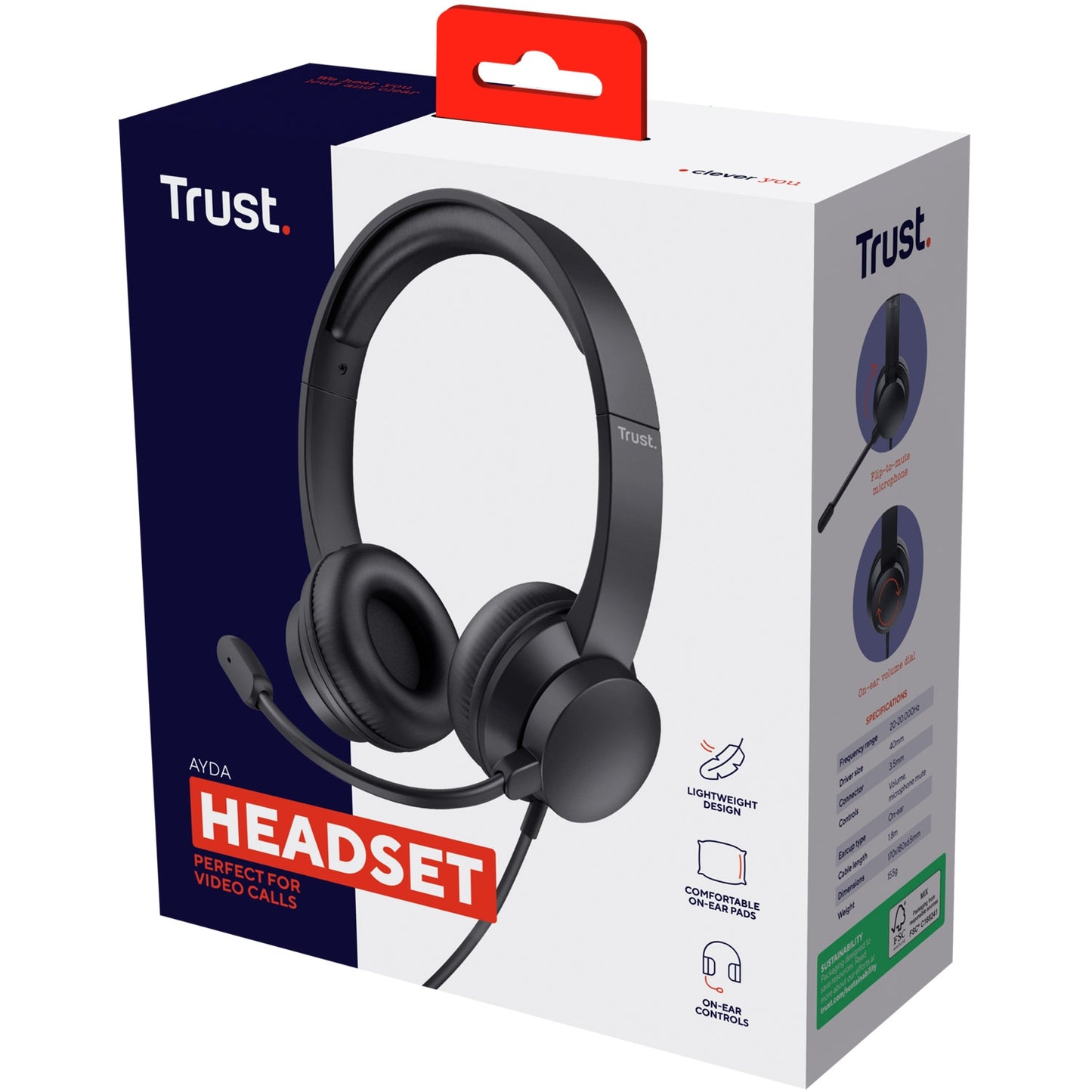 Ayda PC headset 3.5mm Black