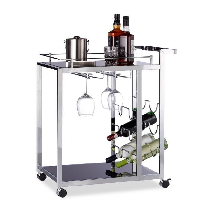 BARON serving trolley in glass