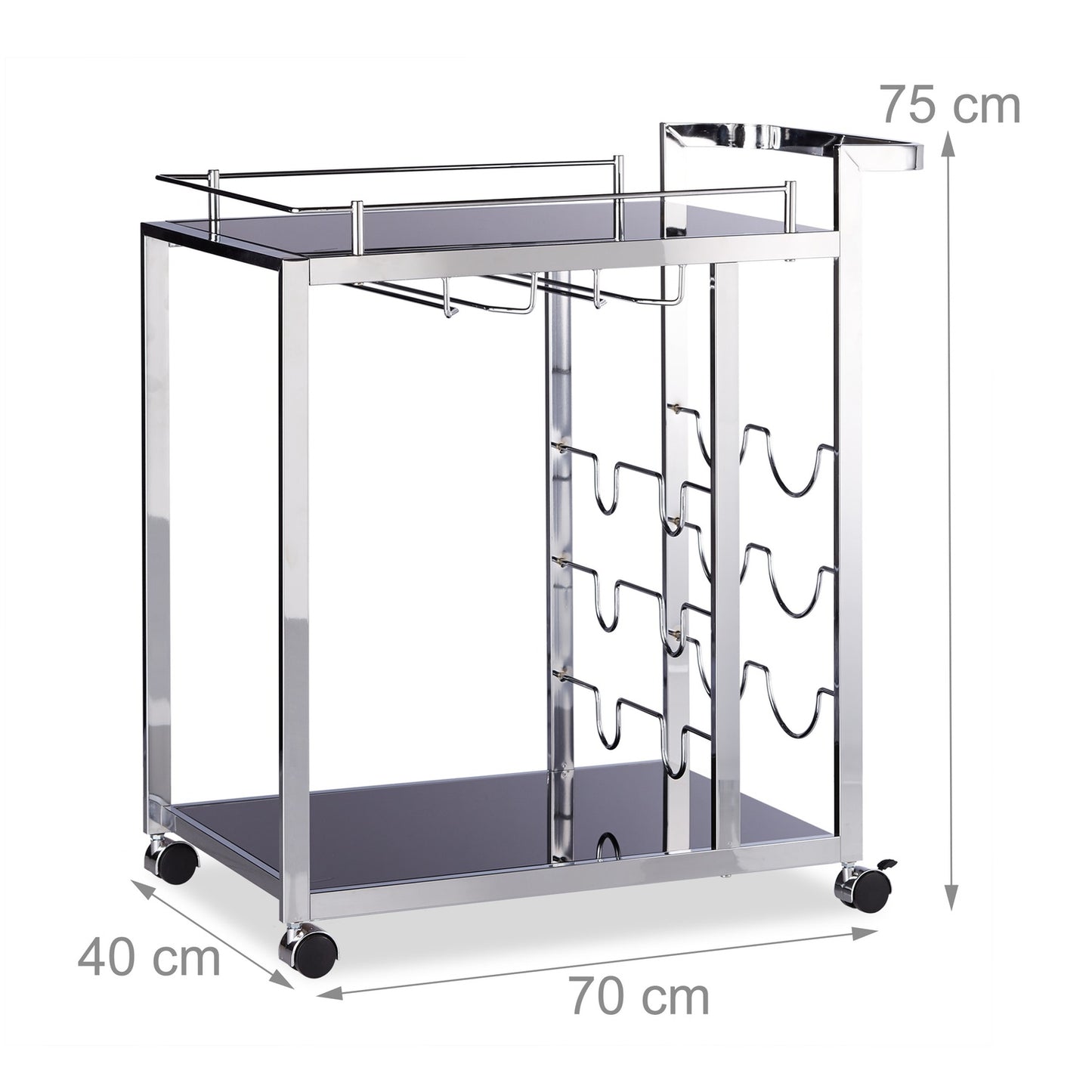 BARON serving trolley in glass