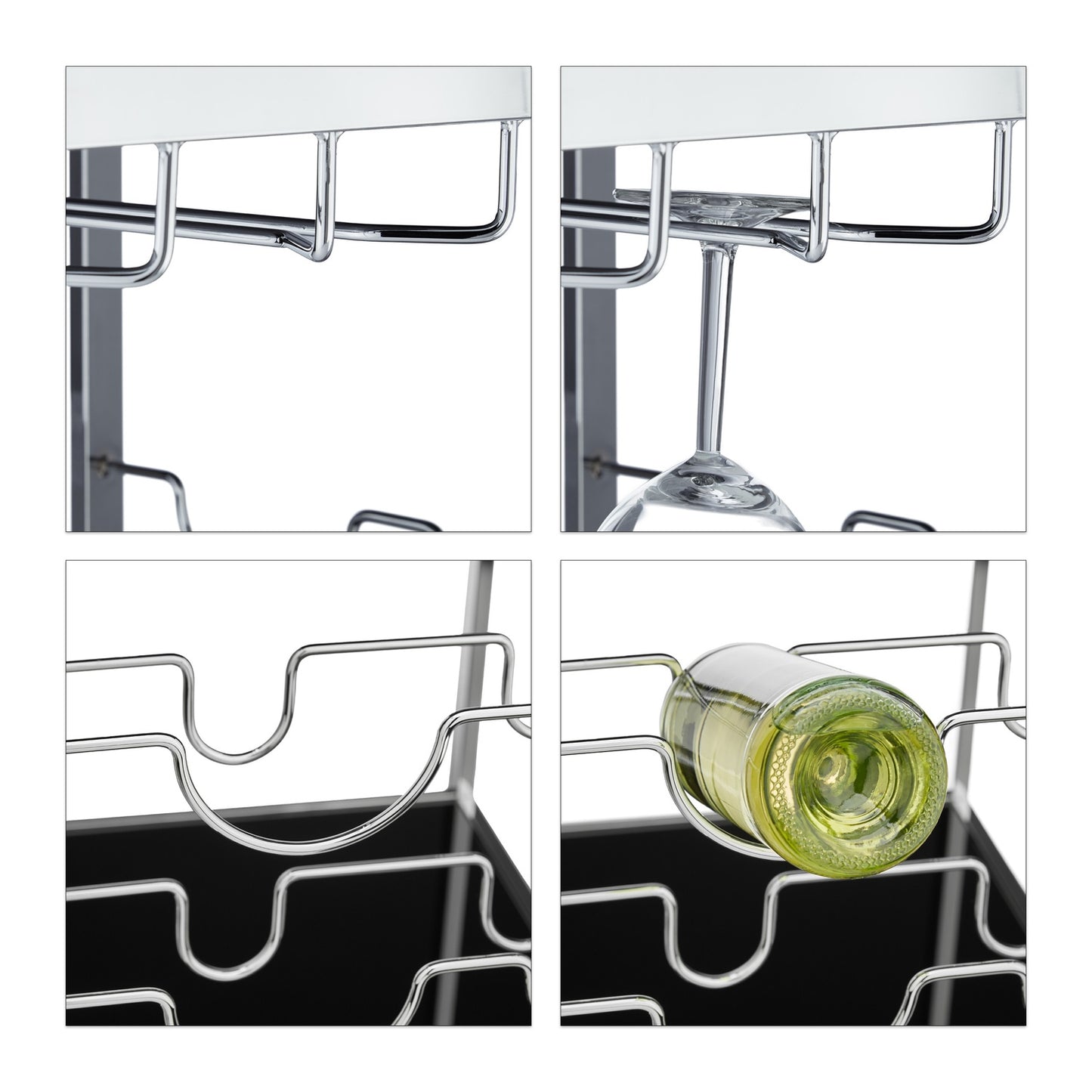 BARON serving trolley in glass