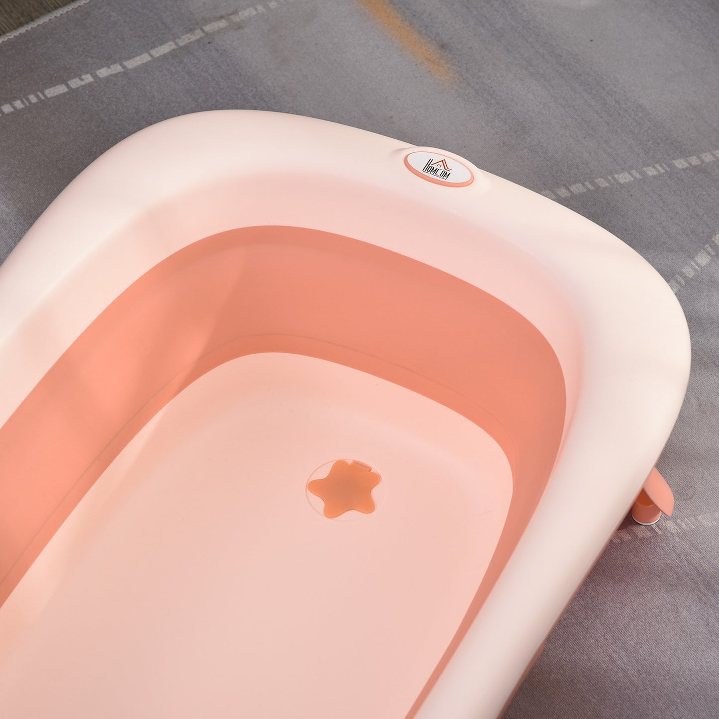 Ergonomic foldable baby bathtub, pink plastic, 84.5 cm