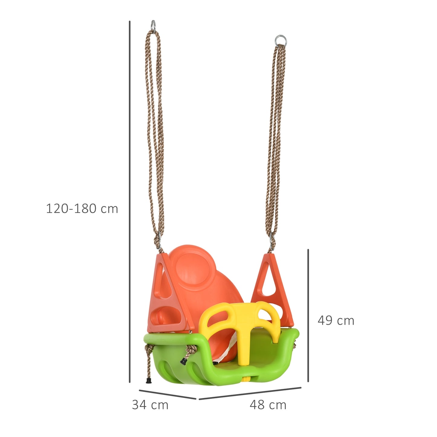 Adjustable Outdoor Toddler Swing, 9M+, 70kg Capacity, Green