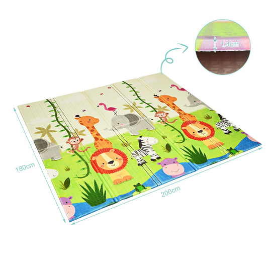 Baby crawling mat play mat foldable baby mat double-sided play mat green