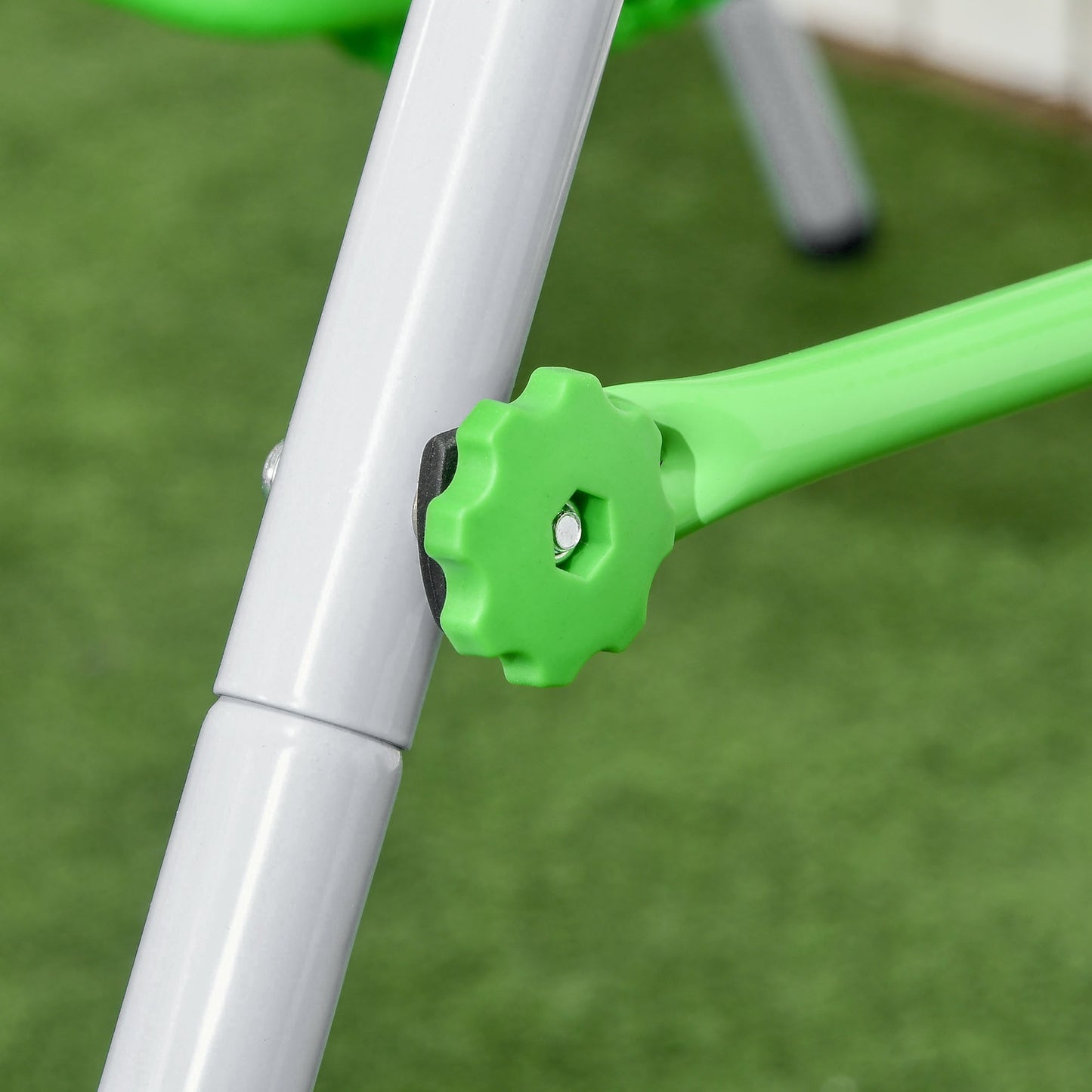 Garden swing for toddlers with safety bar and belt, green, 6-36 months