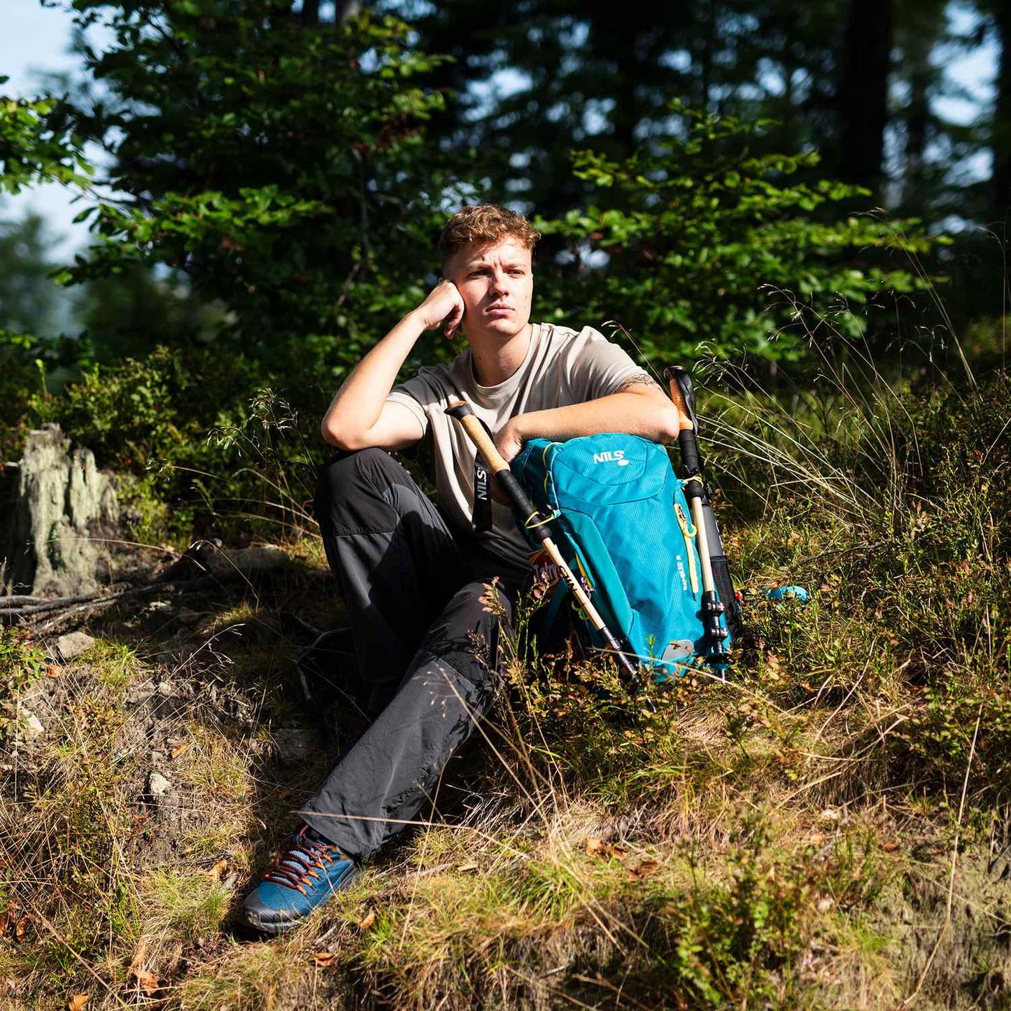 Backpack, 40L, Blue, Tourist Travel Bag