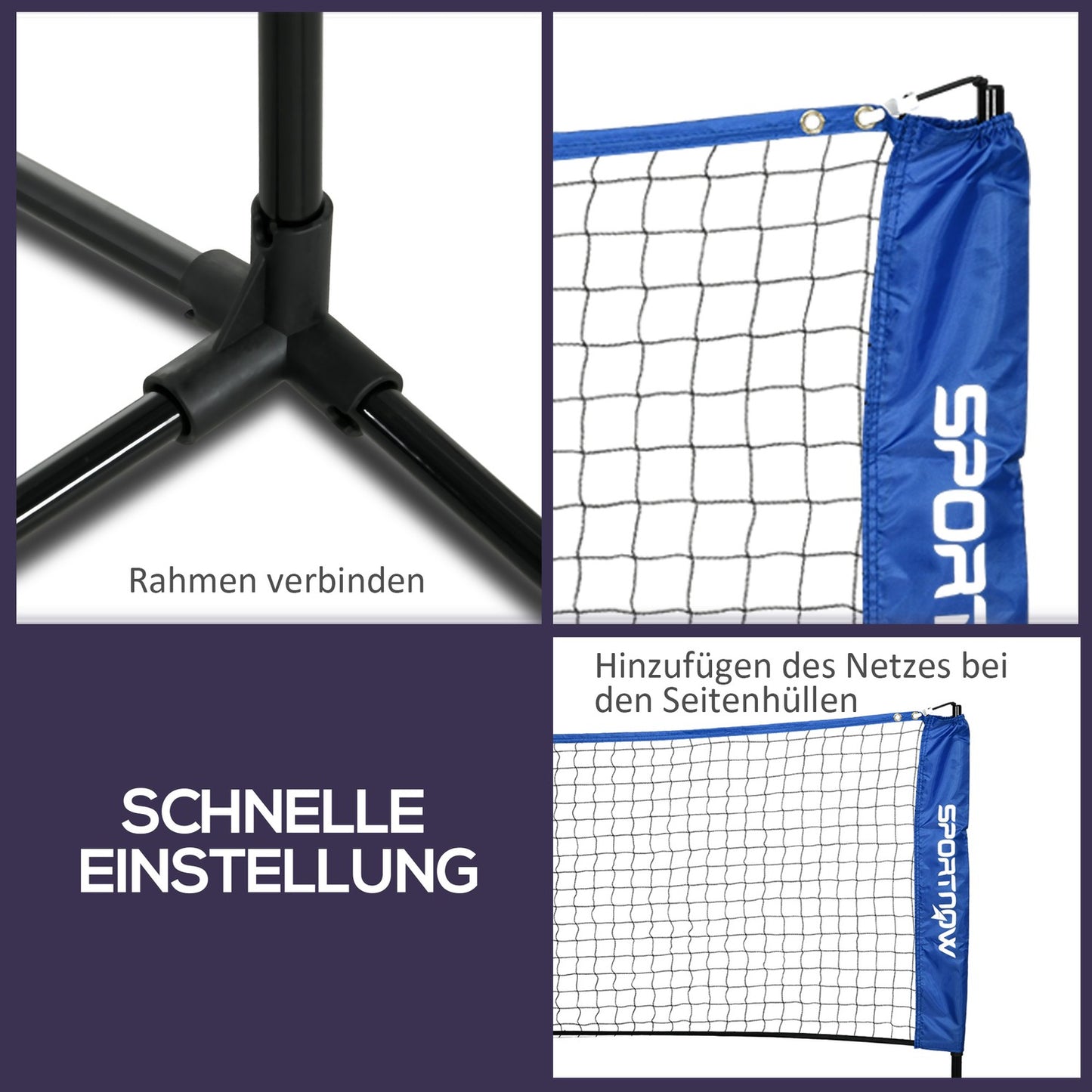 Adjustable badminton and tennis net set - indoor/outdoor use
