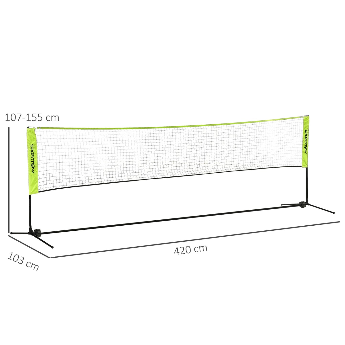 Adjustable badminton and tennis net set, indoor/outdoor use
