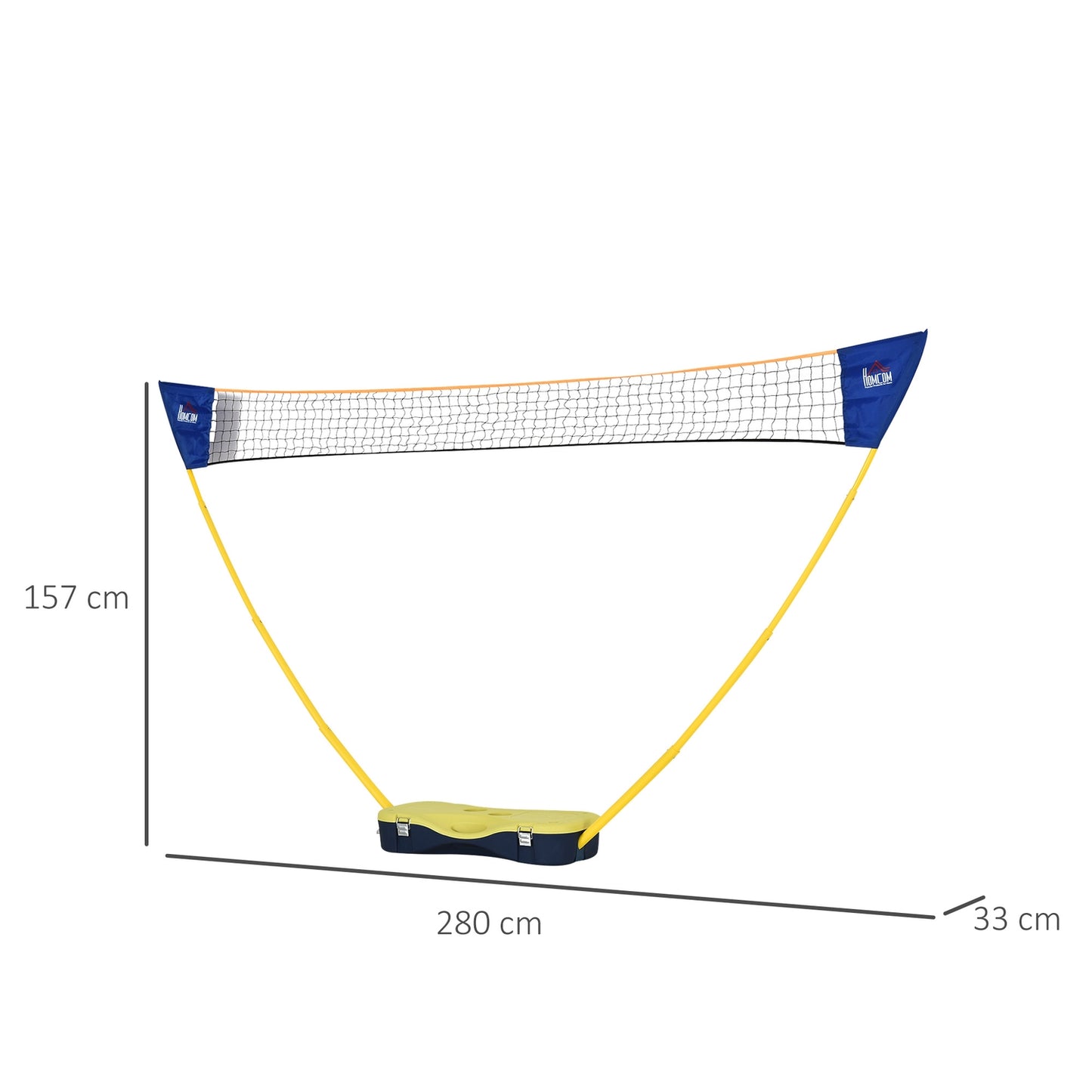 Portable badminton net set with 4 rackets, outdoor use