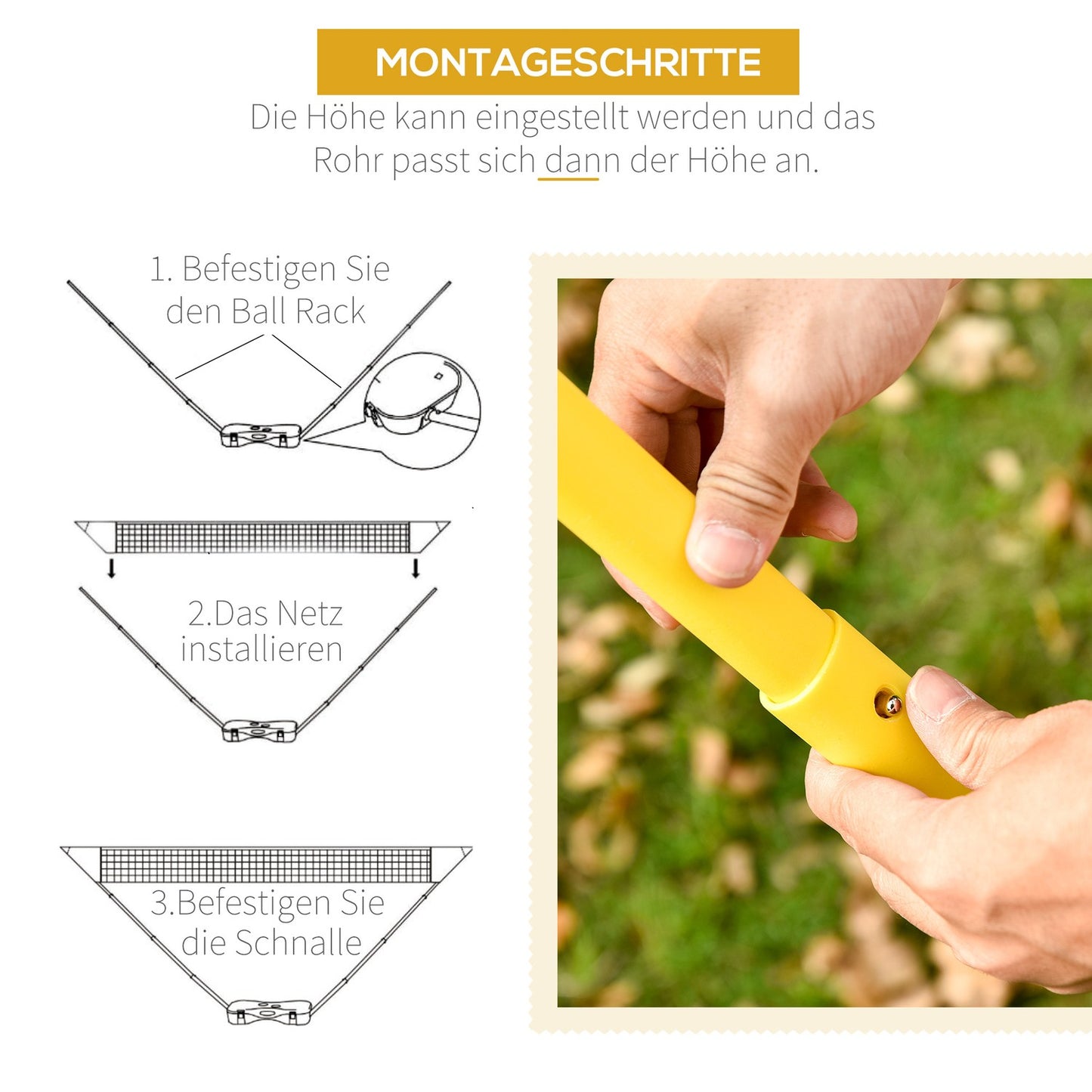 Portable badminton net set with 4 rackets, outdoor use