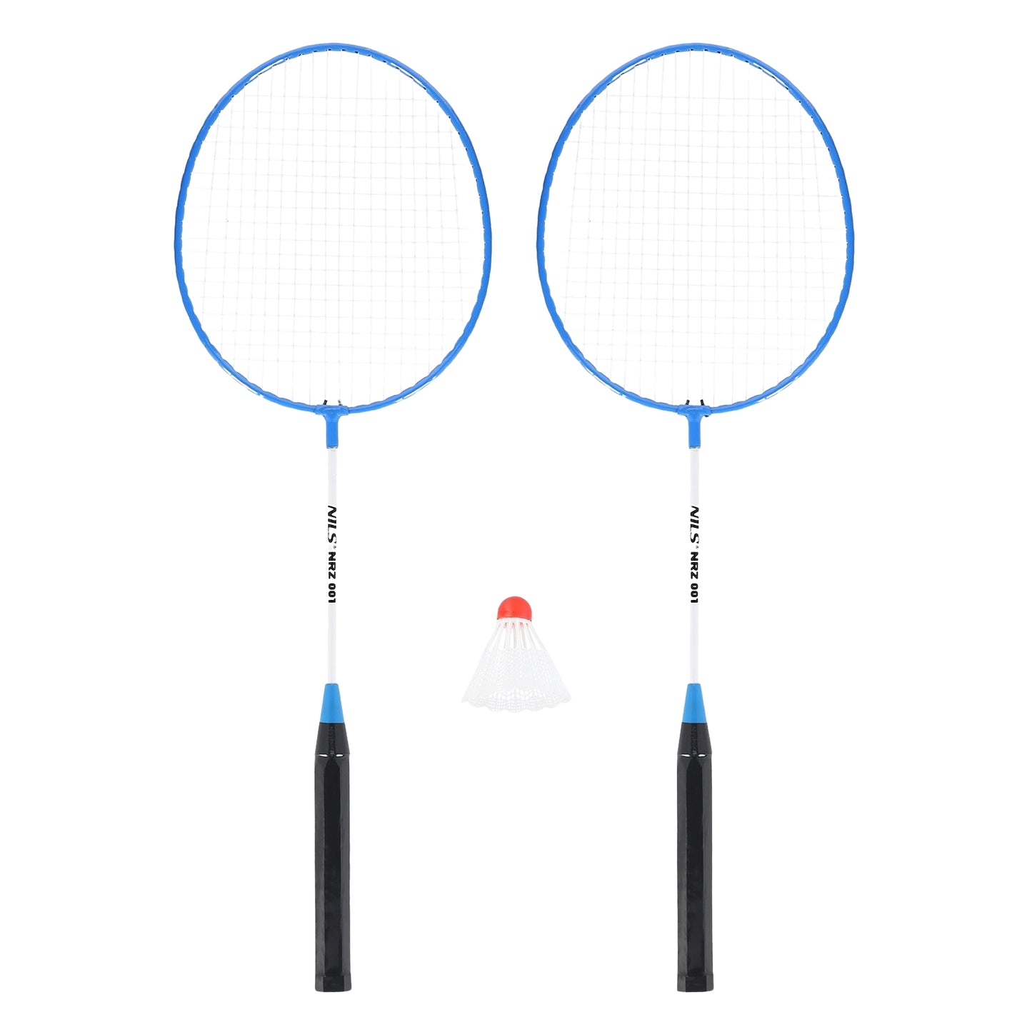 Badminton Set – 2 Rackets, Blue, Includes Shuttlecocks