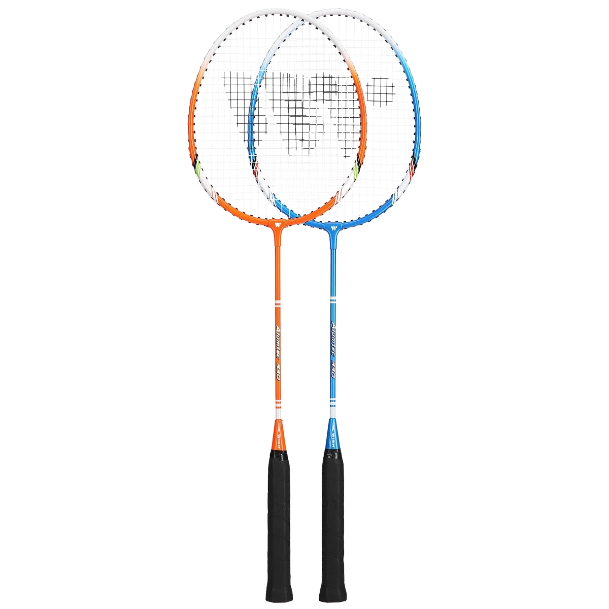 Badminton Set, 2 Rackets, Blue/Orange