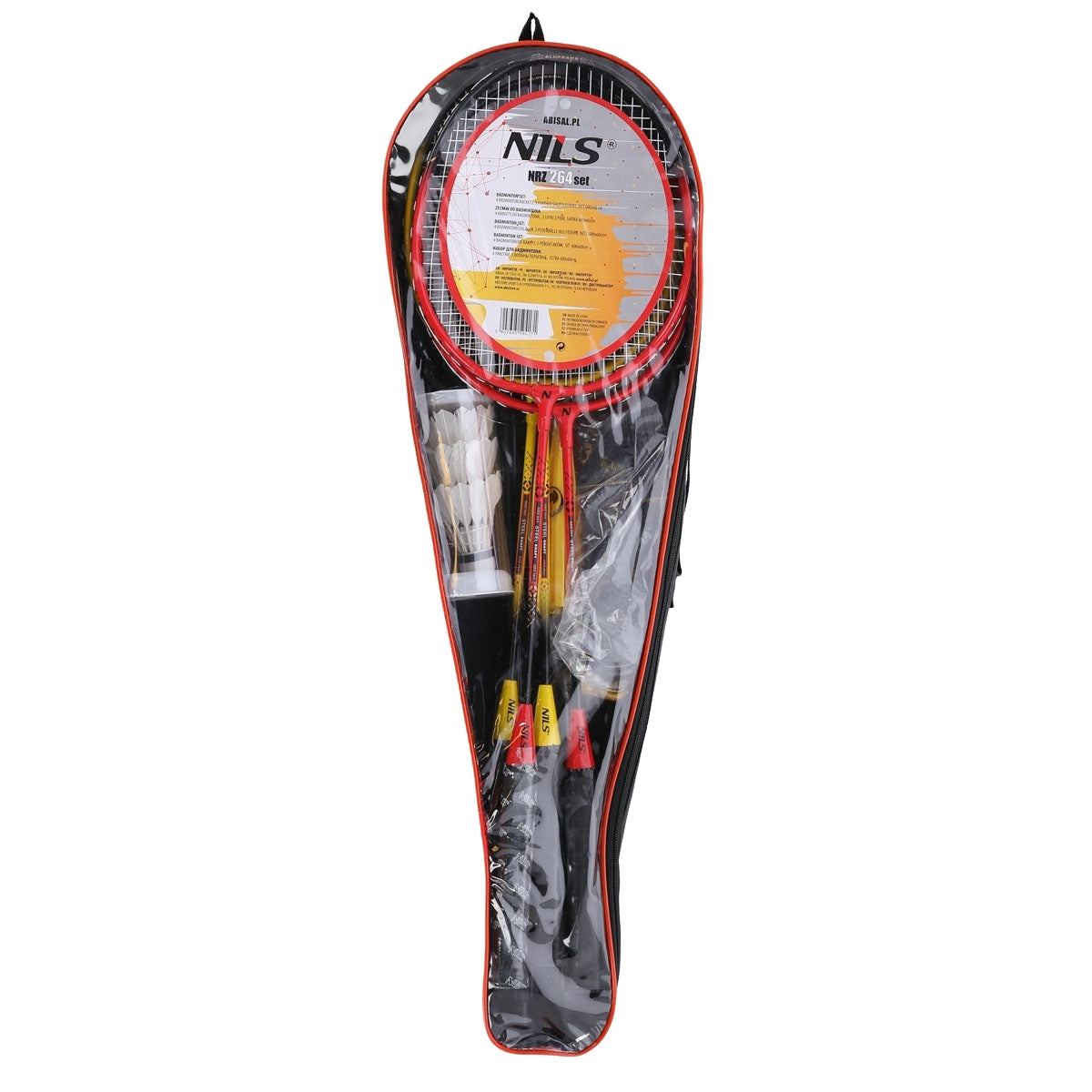 Badminton Set – 4 Rackets, 3 Feather Shuttlecocks, Net