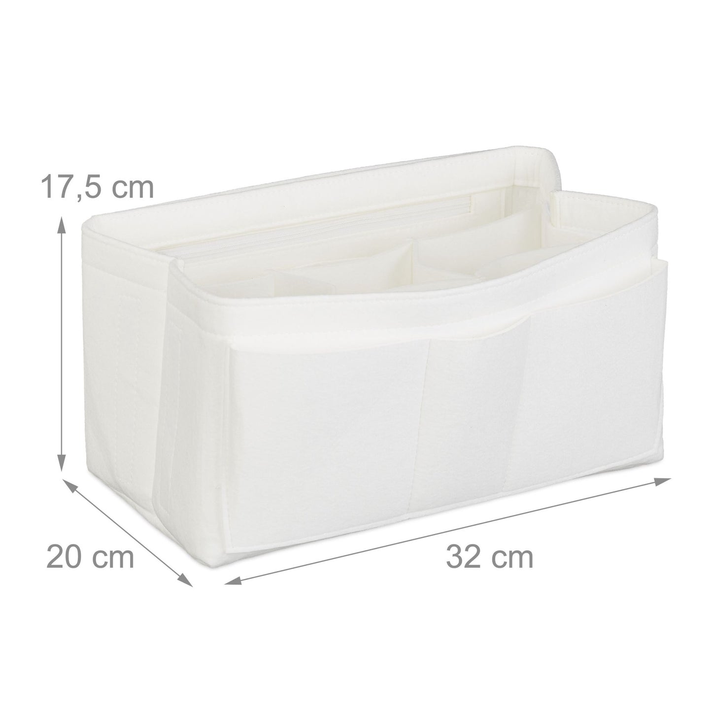 Bag Organizer Purse Felt White
